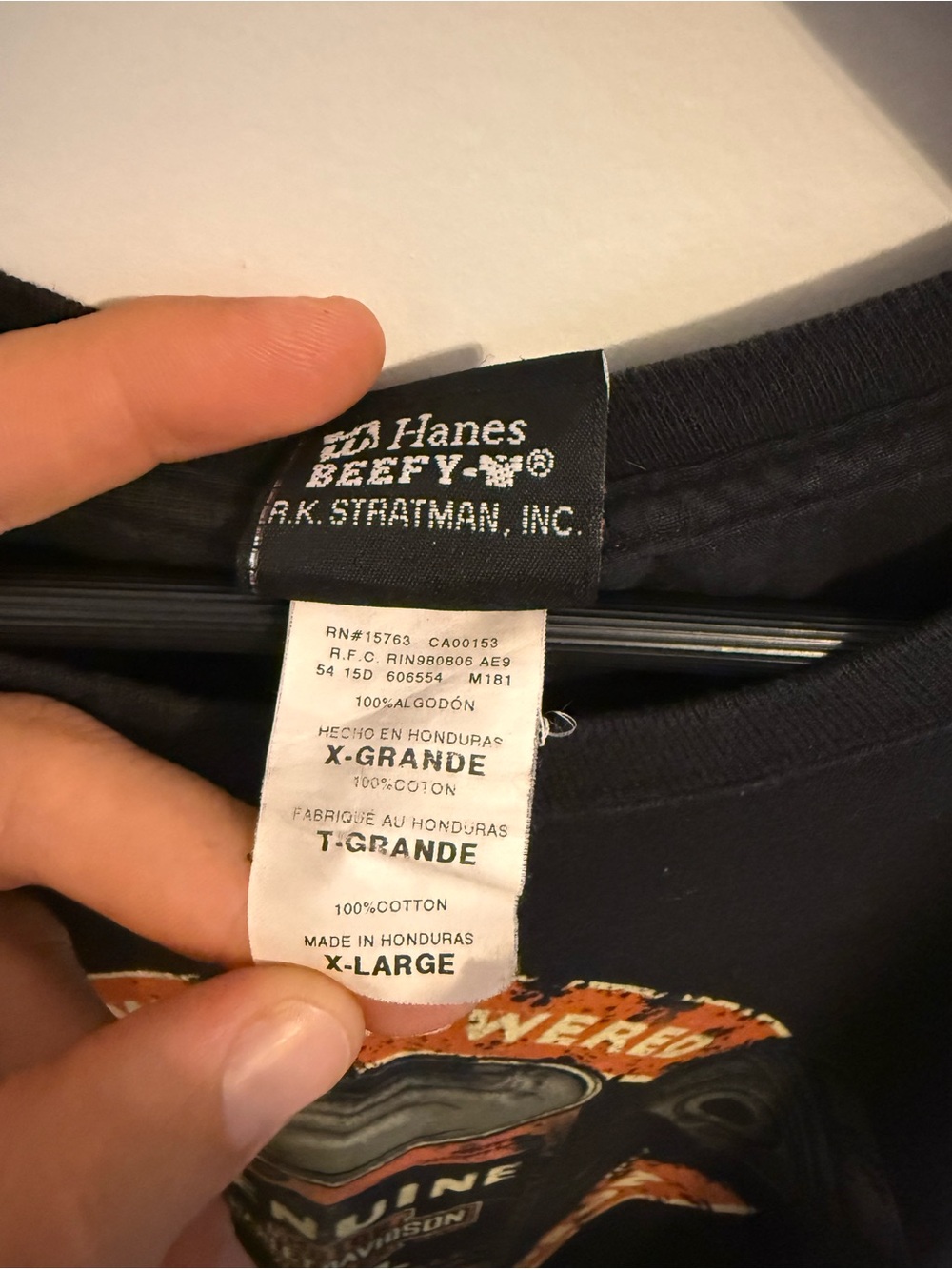 Harley-Davidson Black Tee with Orange & Cream Motor Oil Graphic - Picture 4 of 5